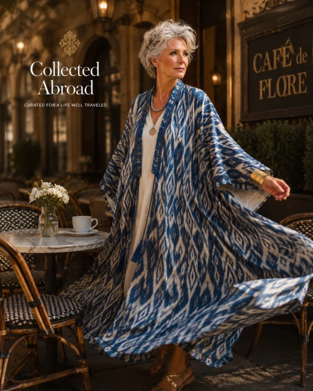 Extraordinary belongs every day.

Handcrafted in Bukhara from authentic silk ikat, our limited-edition Silk Atelier caftans bring timeless artistry to cafés, celebrations, and every journey in between.

CollectedAbroad.com

#CollectedAbroad #SilkAtelier #QuietLuxury #WearableArt #SilkRoadStyle