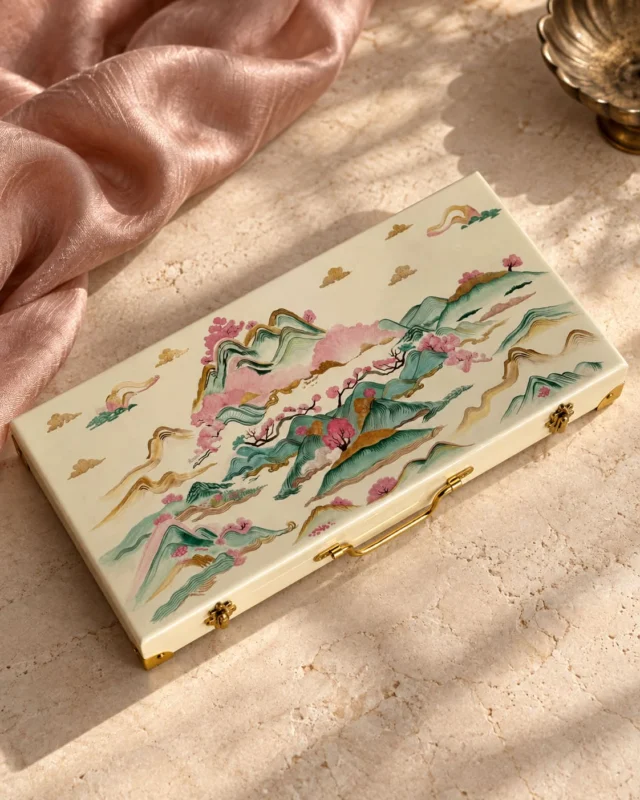 Kaihua seems to have drifted in from somewhere above the clouds.

Not simply a painted case, but a complete work of art: hand-painted Assam teak tiles held within a cotton-velvet-lined Assam teak box.

Nine artisans. More than 500 hours. Rajasthan’s centuries-old pinhole painting tradition carried across every element of the set.

Bespoke. Made only upon commission. Never quite repeated.

Kaihua is not available yet. Consider this the first glimpse of what is coming to Collected Abroad—for those who understand the difference.

Follow @ABroadTravelingAbroad. There are more stories to tell.

#CollectedAbroad #AmericanMahjong #LuxuryMahjong #RajasthaniArt #BespokeDesign