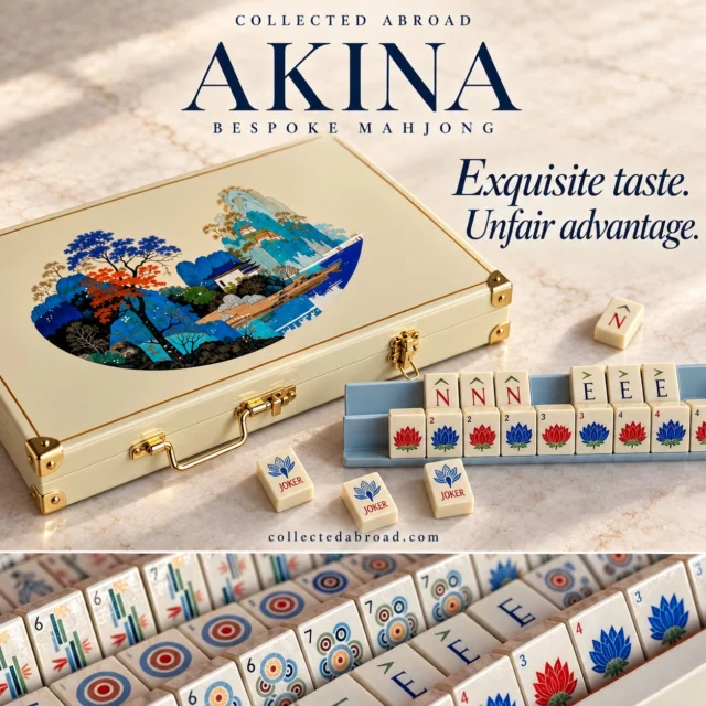 Mahjong, with an unfair advantage: exquisite taste. Meet Akina—bespoke, hand-painted in Jaipur, and certain to distract the competition.

Discover Akina at CollectedAbroad.com

#BespokeMahjong #LuxuryMahjong #Akina #HandcraftedLuxury #CollectedAbroad