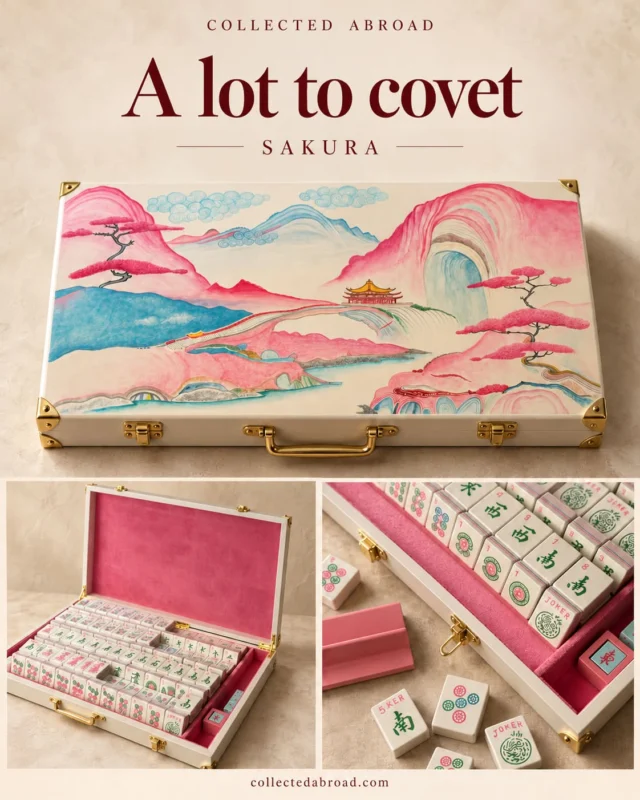 Sakura. A little composure. A lot to covet.

A painted landscape in pink and blue, hand-painted Assam teak tiles, and cotton velvet within. Nine artisans. Over 500 hours. Made to order, just for you.

collectedabroad.com⁠￼

#CollectedAbroad #LuxuryMahjong #AmericanMahjong #BespokeDesign #TheArtOfTheGame